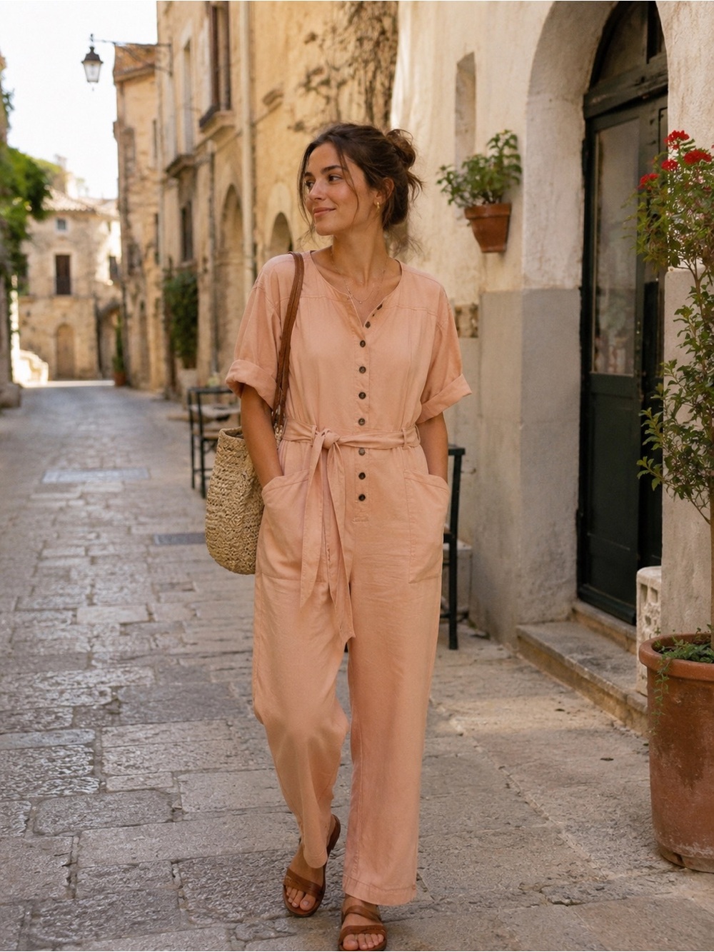 Madewell Top-Stitched Coverall Jumpsuit